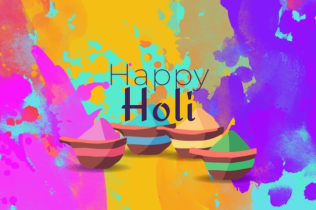 Gratis vector concept van waterverf het kleurrijke holi gulal