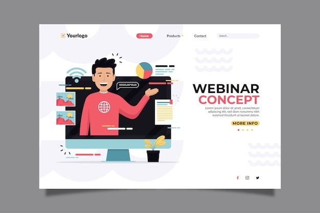 Gratis vector concept van webinar-bestemmingspagina