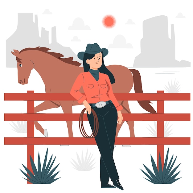 Gratis vector conceptillustratie van een cowgirl