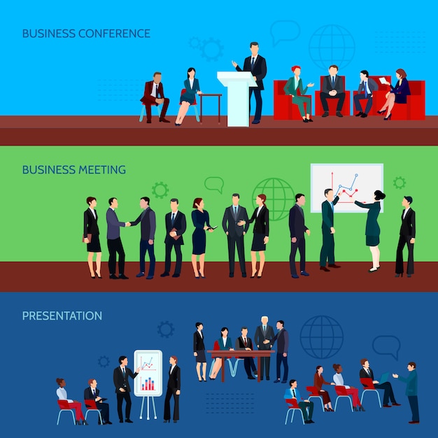 Gratis vector conferentie horizontale banners