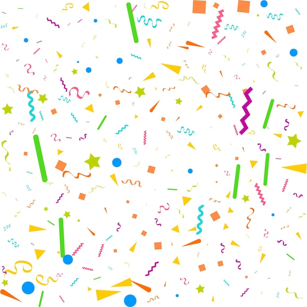 Confetti conceptontwerp sjabloon vakantie Happy Day Witte Achtergrond Viering Vectorillustratie