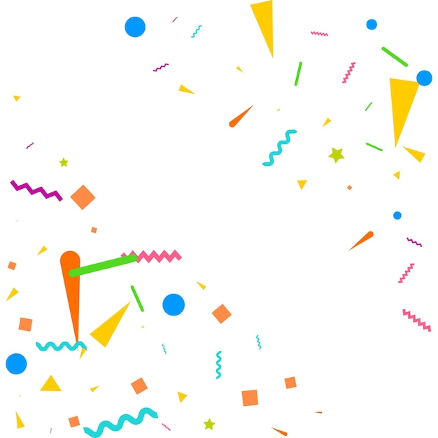 Gratis vector confetti conceptontwerp sjabloon vakantie happy day witte achtergrond viering vectorillustratie