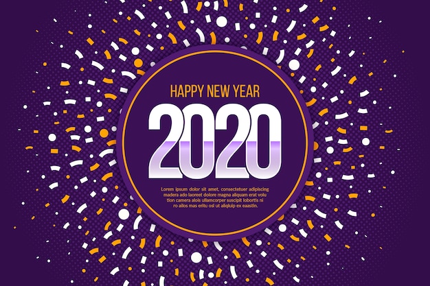 Gratis vector confetti nieuwjaar 2020 achtergrond