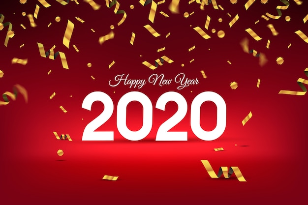 Confetti Nieuwjaar 2020 achtergrond