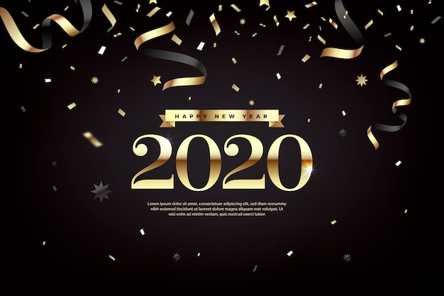 Confetti nieuwjaar 2020 achtergrond