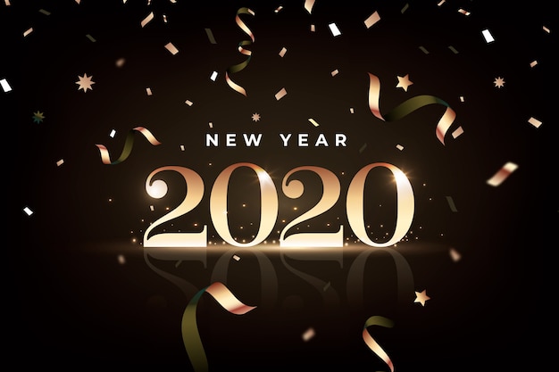 Confetti nieuwjaar 2020 achtergrond