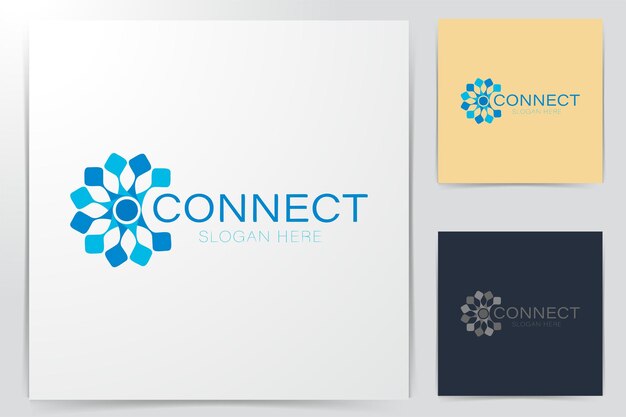 Connect community abstract groep bloemblaadje logo Ideeën Inspiratie logo ontwerp