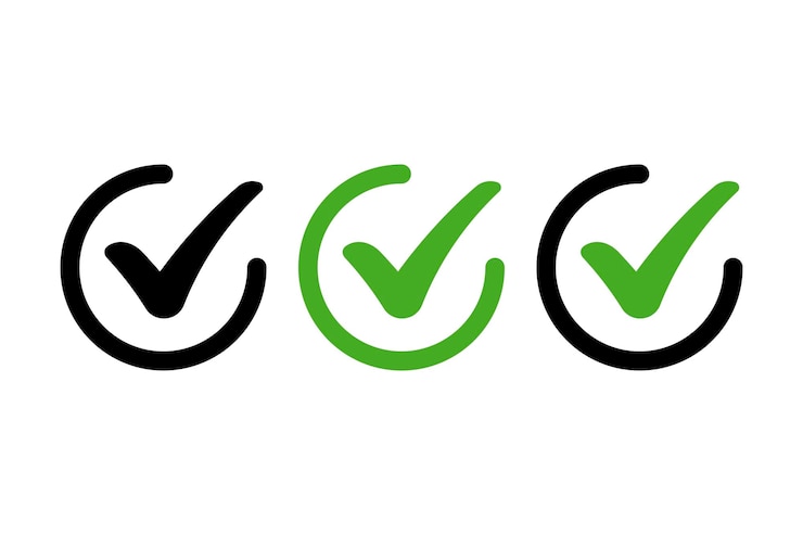 Gratis Vector controleer de cirkelmerken