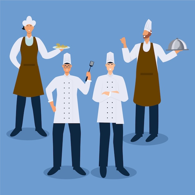 Gratis vector cook collectie concept