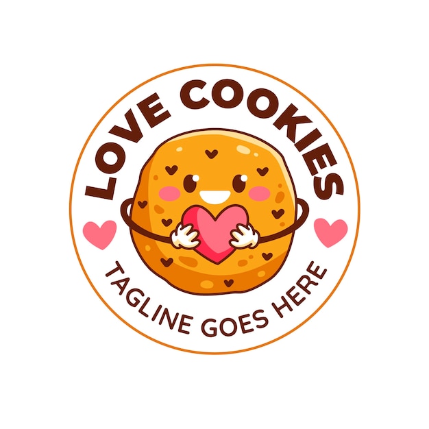 Gratis vector cookies logo ontwerpsjabloon