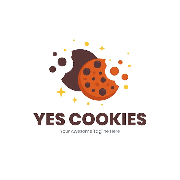 Gratis vector cookies logo ontwerpsjabloon