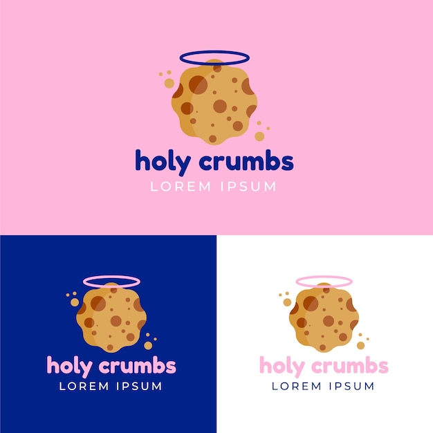 Gratis vector cookies logo ontwerpsjabloon