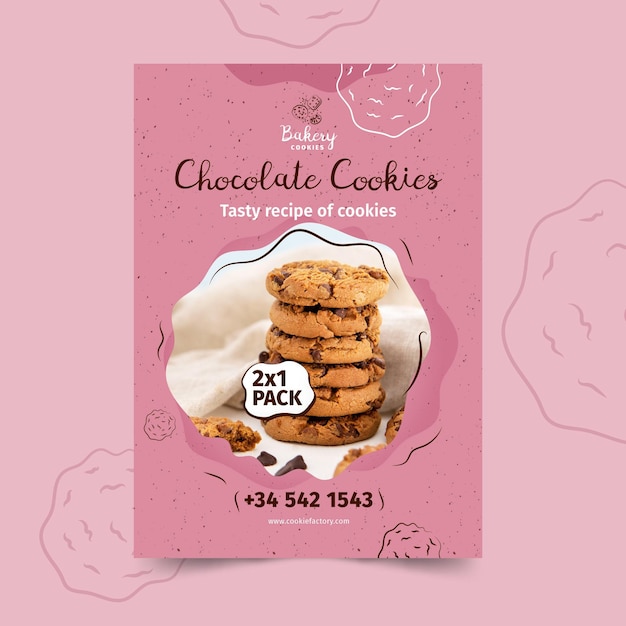 Cookies poster sjabloon met foto