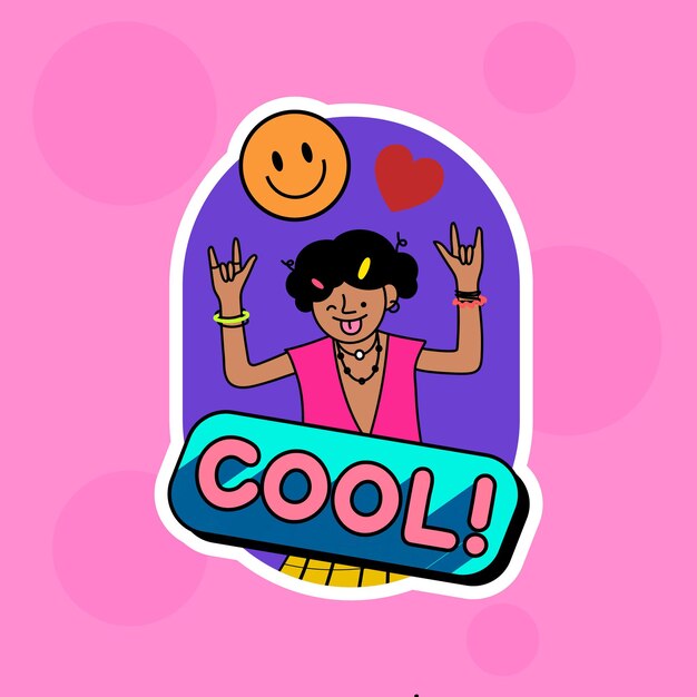 Cool kind sticker ontwerp resource vector