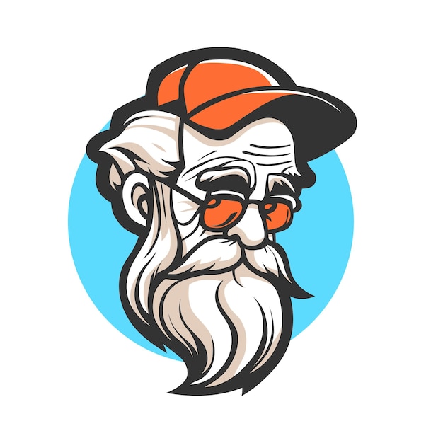 Gratis vector cool old man mascot-logo