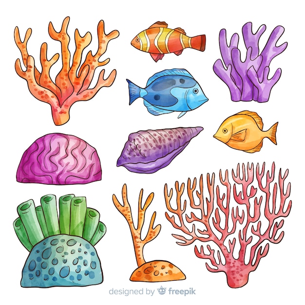 Gratis vector coral collectie