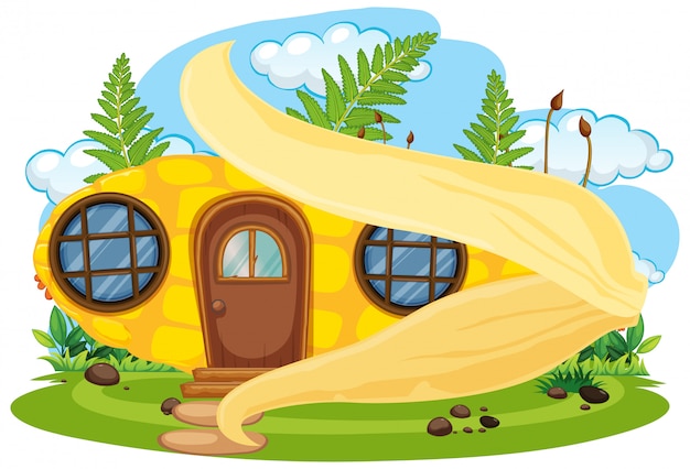 Gratis vector corn fairy house geïsoleerd