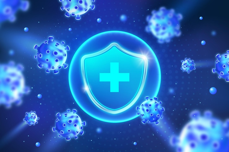 Gratis Vector coronavirus bescherming schild achtergrond