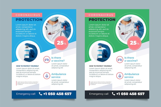 Gratis vector coronavirus-flyer voor medische producten