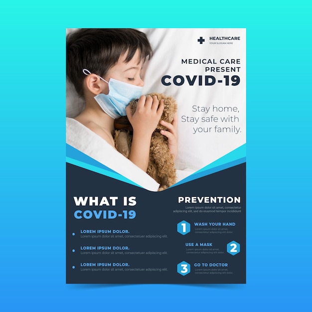 Coronavirus informatieve flyer-sjabloon