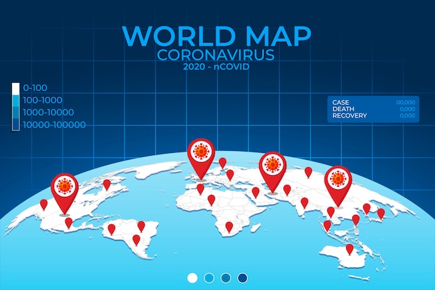 Coronavirus kaart concept