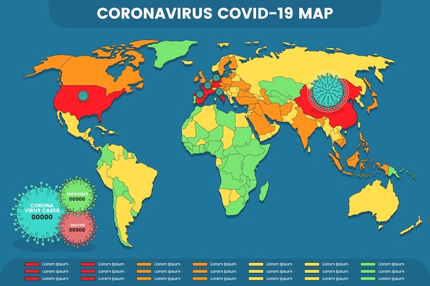 Gratis vector coronavirus kaart