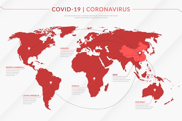 Gratis Vector coronavirus kaartverspreiding