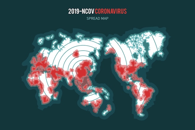 Gratis vector coronavirus kaartverspreiding