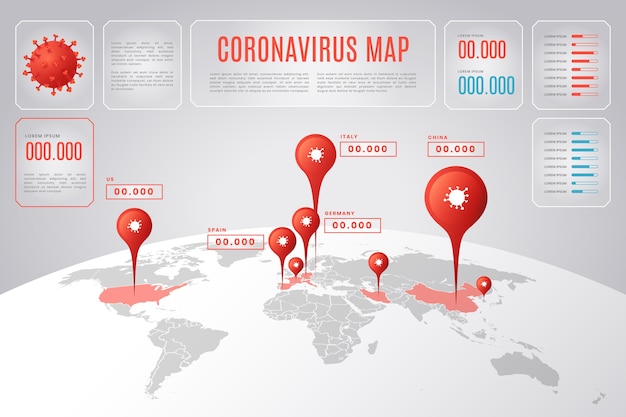 Coronavirus landkaart infographic