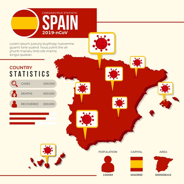 Coronavirus landkaart infographics