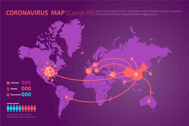 Coronavirus ncov-19 verspreidt zich over elk continent