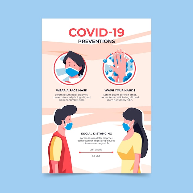 Coronavirus preventies poster sjabloon