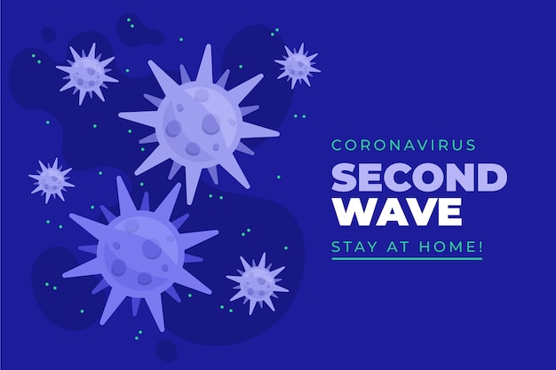 Gratis vector coronavirus tweede golf achtergrond
