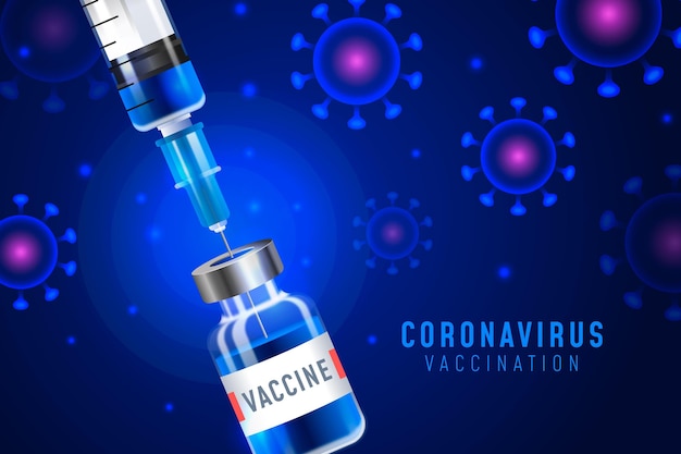 Gratis vector coronavirus vaccinatie achtergrond