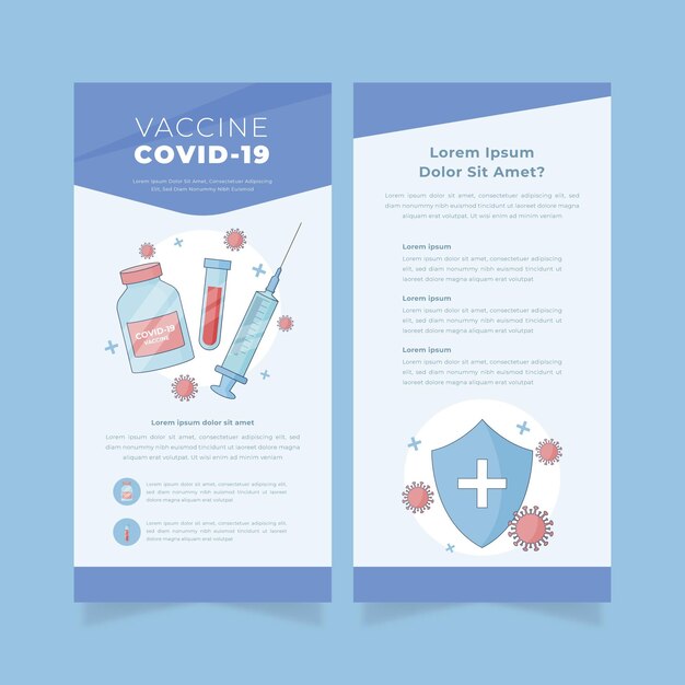 Coronavirus vaccinatie informatieve brochure sjabloon