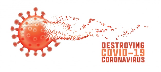 Gratis vector coronavirus vernietigen en het covid-19-concept uitfaden