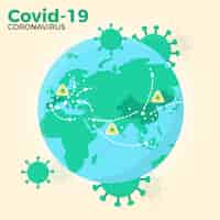 Gratis vector coronavirus wereld concept