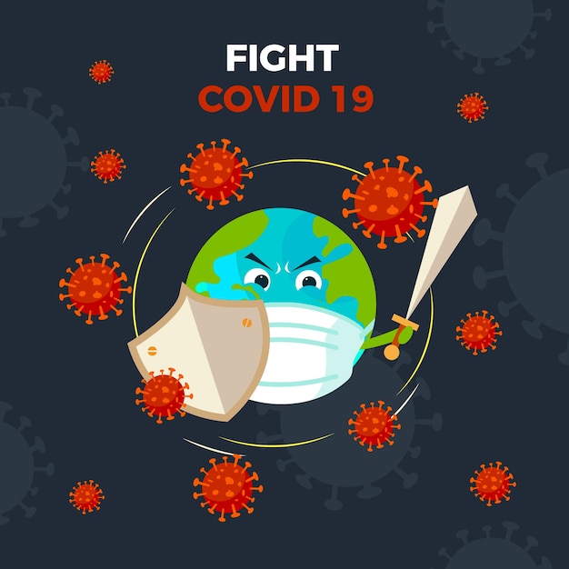 Gratis vector coronavirus wereldbol ontwerp