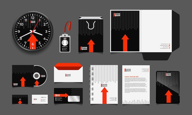 Corporate Brand Identity Mockup set met digitale elementen