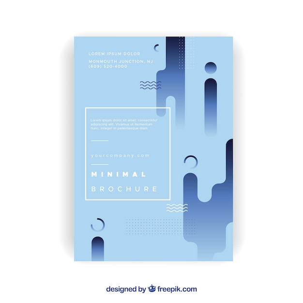 Gratis vector corporate brochure met vormen in flat design