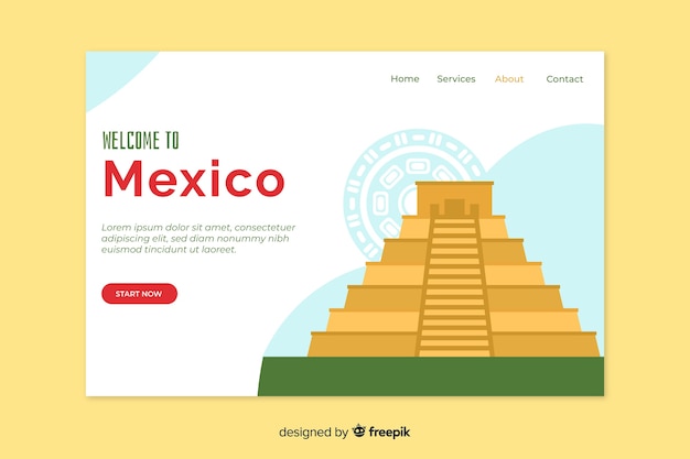 Corporatieve landingspagina websjabloon voor reisbureau in mexico