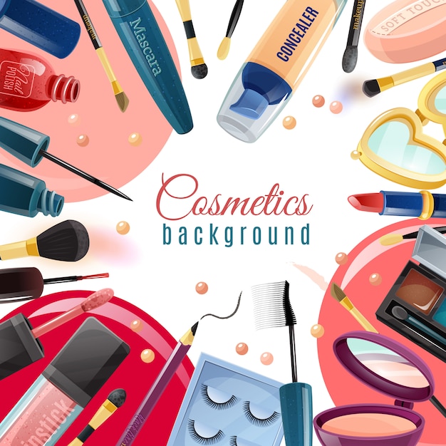 Cosmetica platte achtergrond