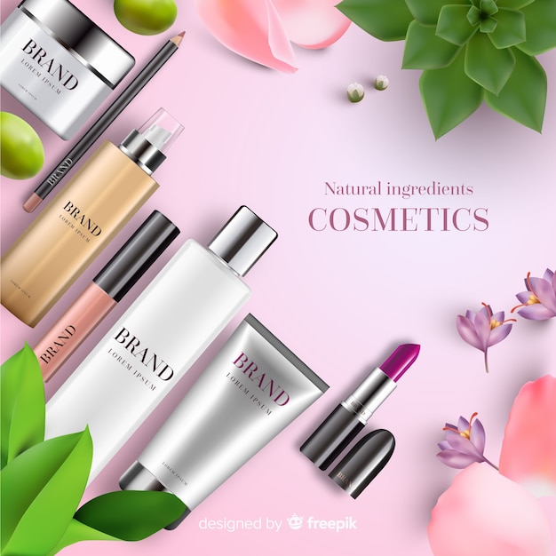 Gratis vector cosmetische advertentie