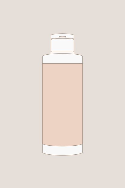 Cosmetische fles omtrek, schoonheidsproduct verpakking vectorillustratie