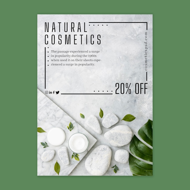 Gratis vector cosmetische flyer verticaal