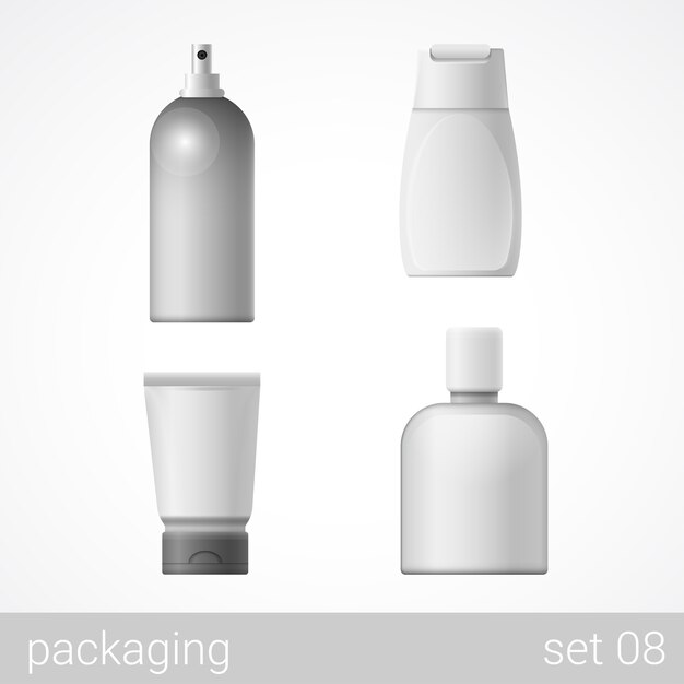 Cosmetische plastic container buis fles pakket set