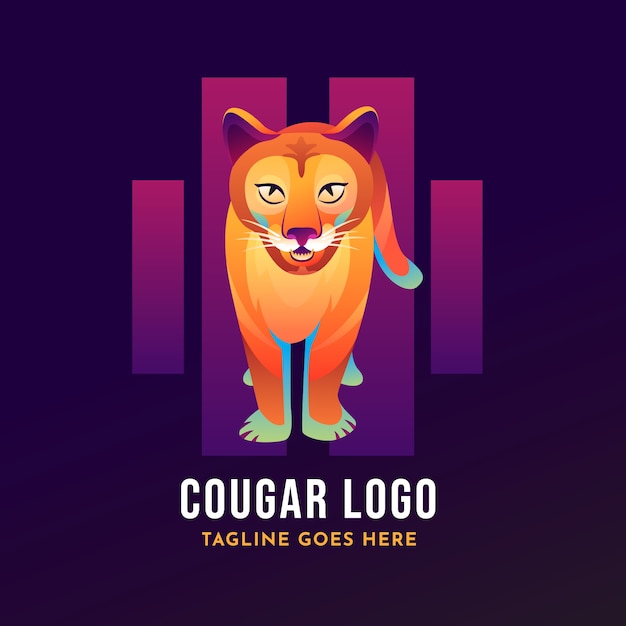 Gratis vector cougar branding logo sjabloon