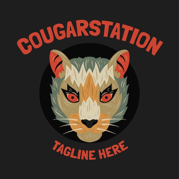 Cougar branding logo sjabloon