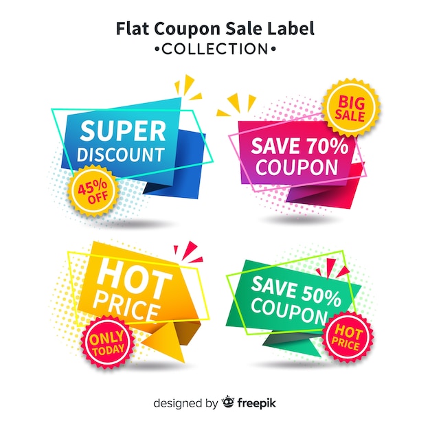 Gratis vector coupon verkooplabel collectio