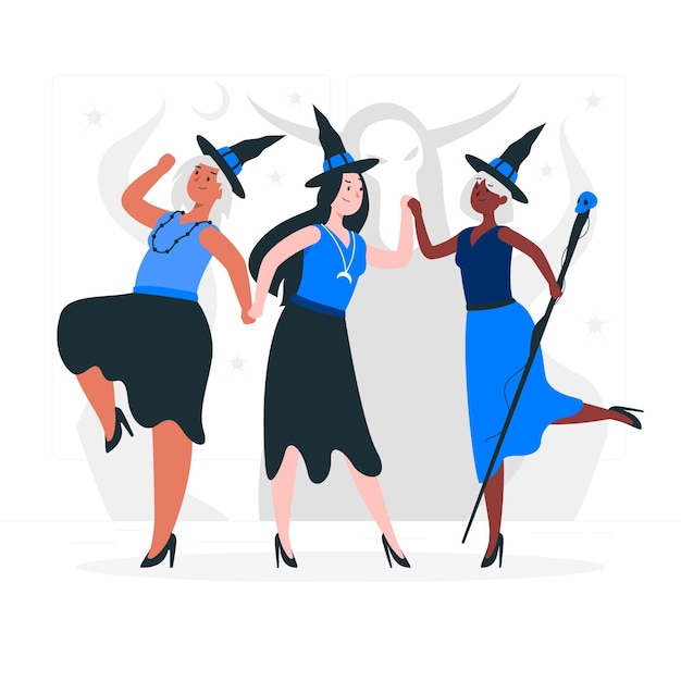 Gratis vector coven concept illustratie